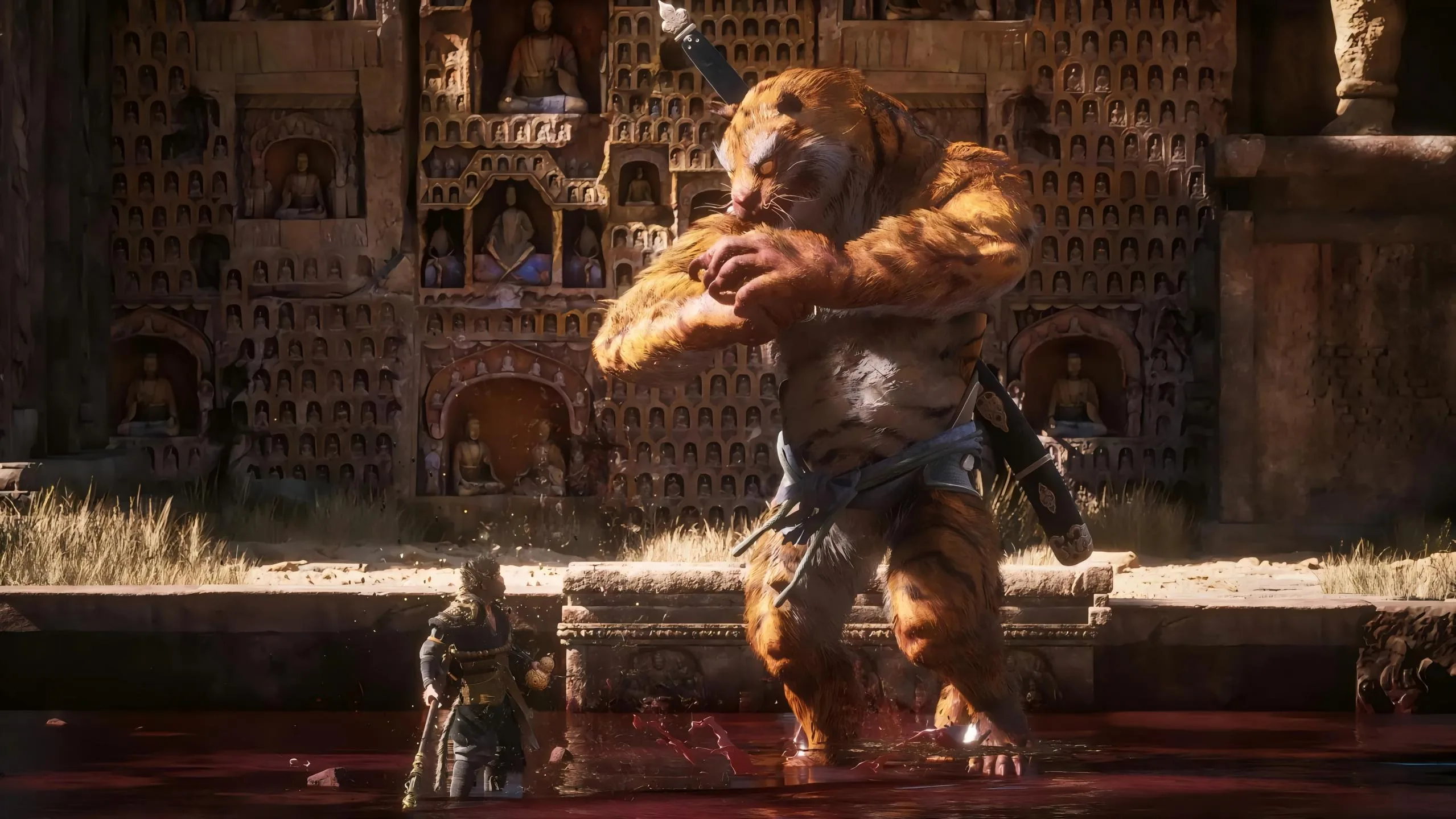 Tiger Vanguard Mythic Warrior Portrait 06 - Black Myth: Wukong 2K phone wallpaper