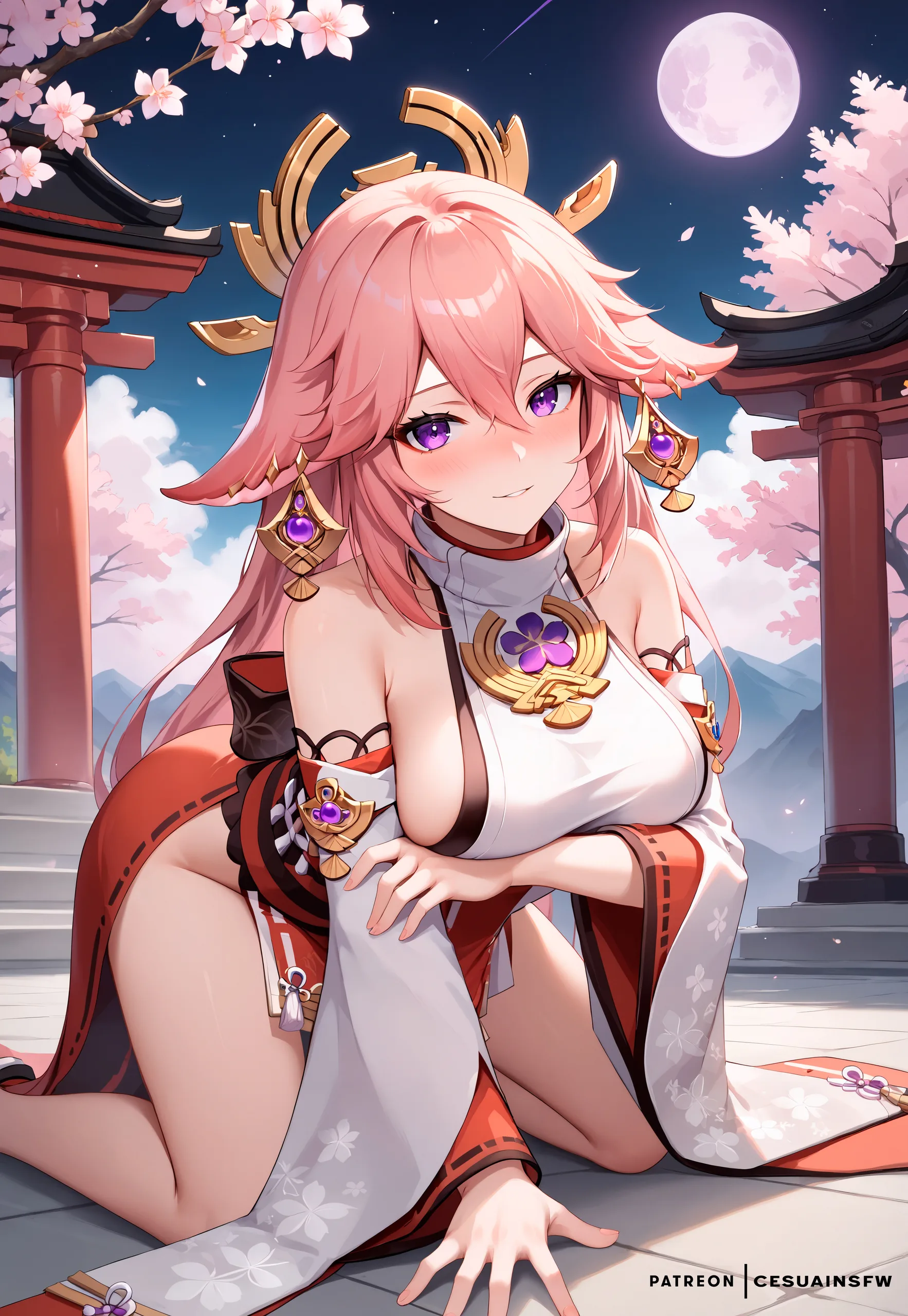 Yae Miko Phone Wallpaper - Genshin Impact 4K phone wallpaper